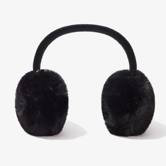 ❣️2/$36 NIP AEROSOLES Faux Fur Earmuffs O/S Adjustable Shade Black - Picture 3 of 6